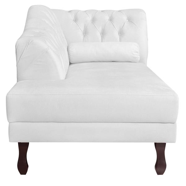 Imagem de Recamier Diana 140cm Lado Esquerdo Suede Branco - Doce Sonho Móveis