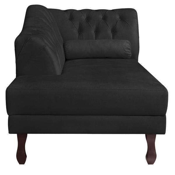 Imagem de Recamier Diana 140cm Lado Esquerdo Suede Preto - ADJ Decor