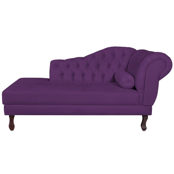 Imagem de Recamier Diana 140cm Lado Esquerdo Suede Roxo - Doce Sonho Móveis