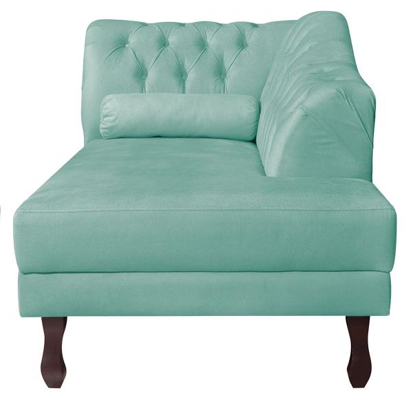 Imagem de Recamier Diana 160cm Lado Direito Suede Azul Tiffany - Doce Sonho Móveis