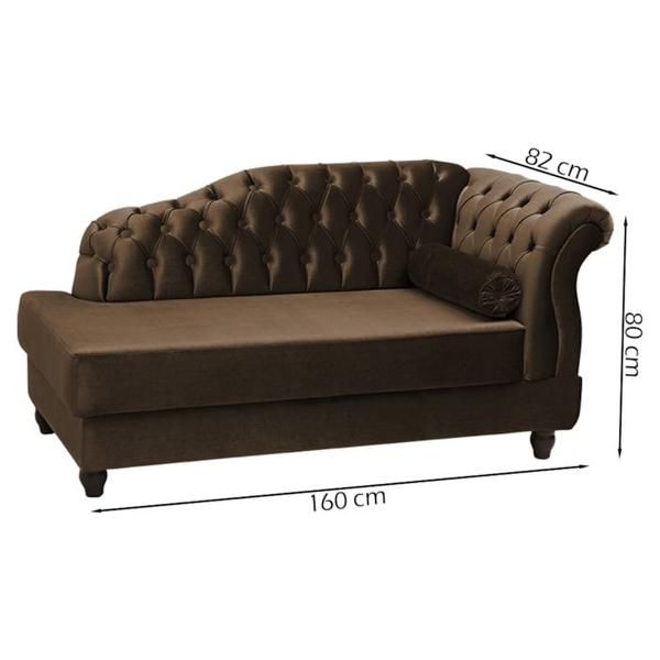 Imagem de Recamier Diva Chaise Capitone 160 cm Pes MDF Gane SL 942 Veludo Peer