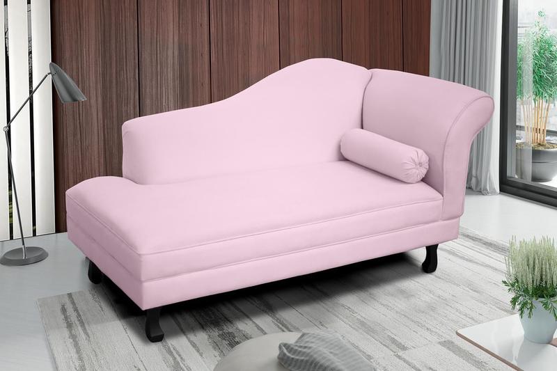 Imagem de Recamier Divã Dubai 140 cm Braço Esquerdo Rosa Claro