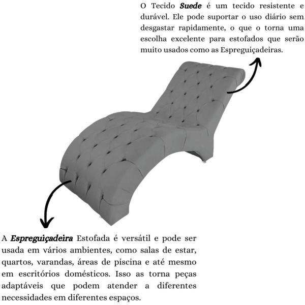 Imagem de Recamier Divã Espreguiçadeira Para Sala e Cliníca Estética Rafaela Suede