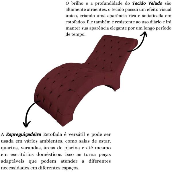 Imagem de Recamier Divã Espreguiçadeira Sala e Cliníca Antonella Veludo