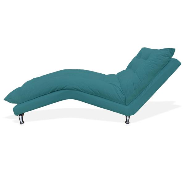 Imagem de Recamier Divã Estofada Psicologia Consultório Clínica Diva Suede Azul Turquesa - DL Decor