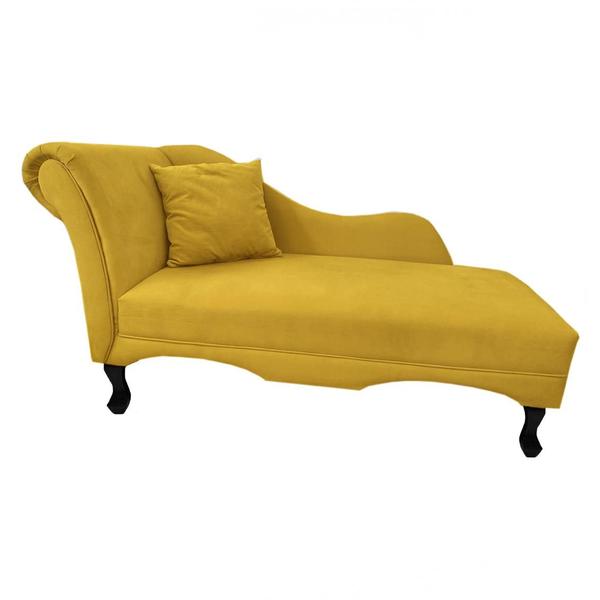 Imagem de Recamier Divã Estofado Direito De Quem Senta Olívia Corano Amarelo - INCASA DECOR