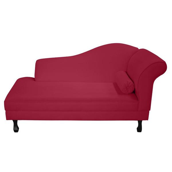 Imagem de Recamier divã larissa liso 160cm lado direito suede vermelho