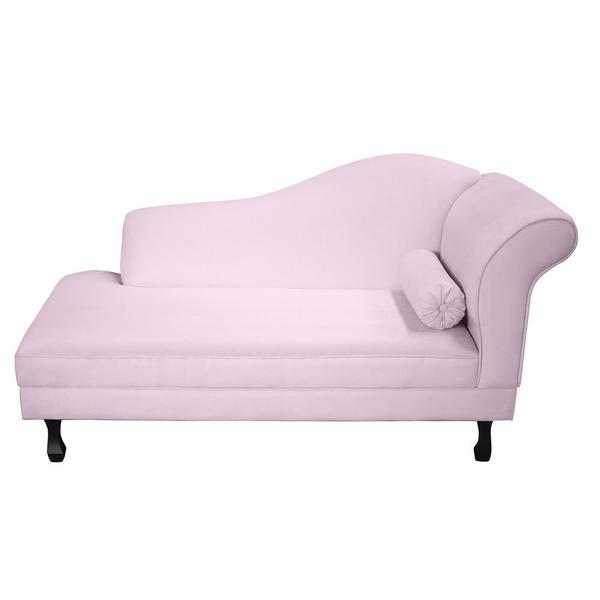 Imagem de Recamier divã larissa liso 185cm lado direito suede rosa bebê