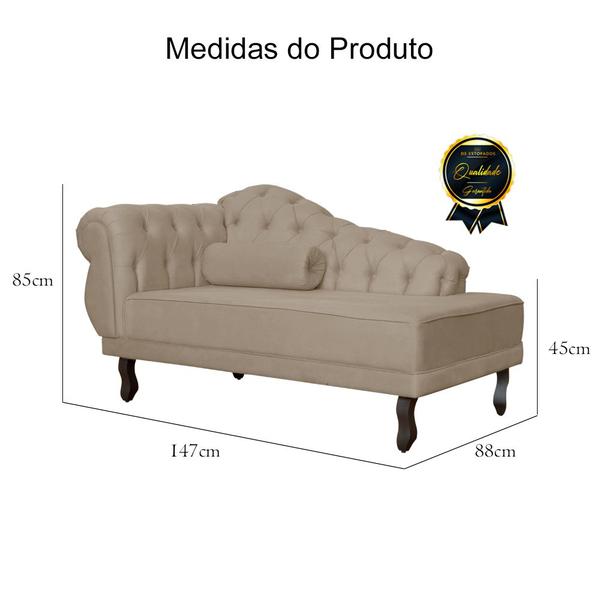 Imagem de Recamier Divã Larissa Suede - Lado Direito - Diversas Cores - Ds Estofados