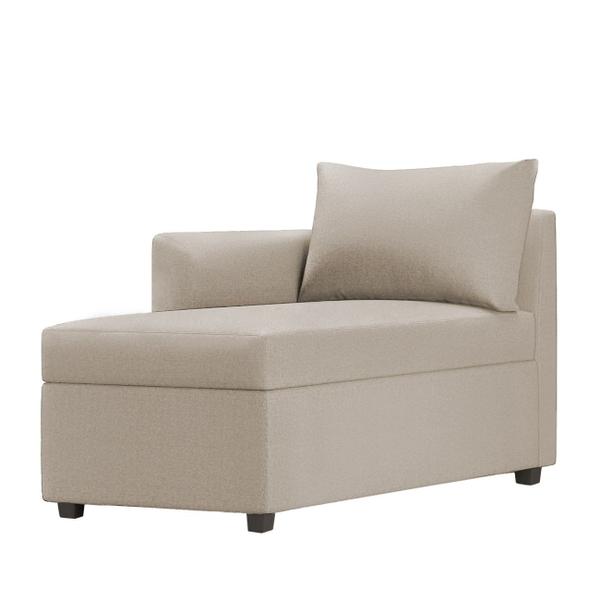 Imagem de Recamier Divã Londres 140cm Suede Bege - Inova Decor