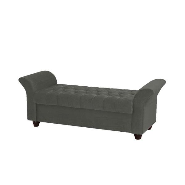 Imagem de Recamier Divã Morabe P04 140 cm Suede Cinza Escuro TCA 958 - Amarena Móveis