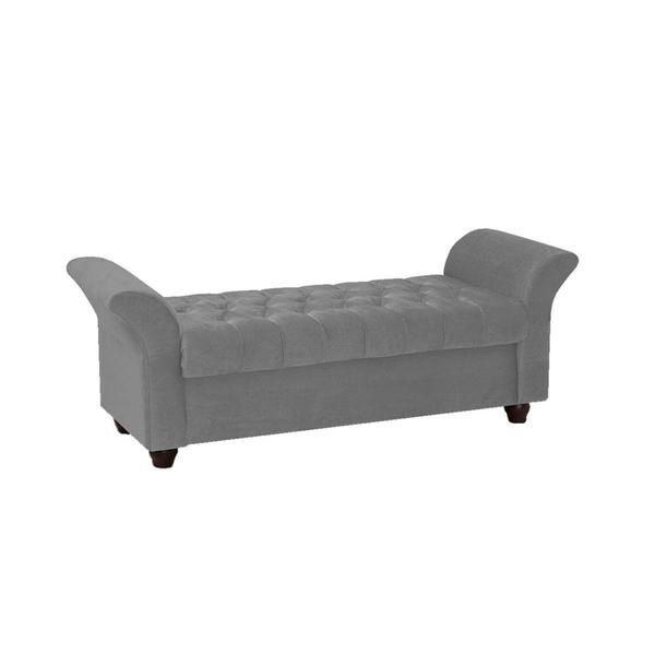 Imagem de Recamier Divã Morabe P04 140 cm Suede Cinza TCA 940 - Amarena Móveis