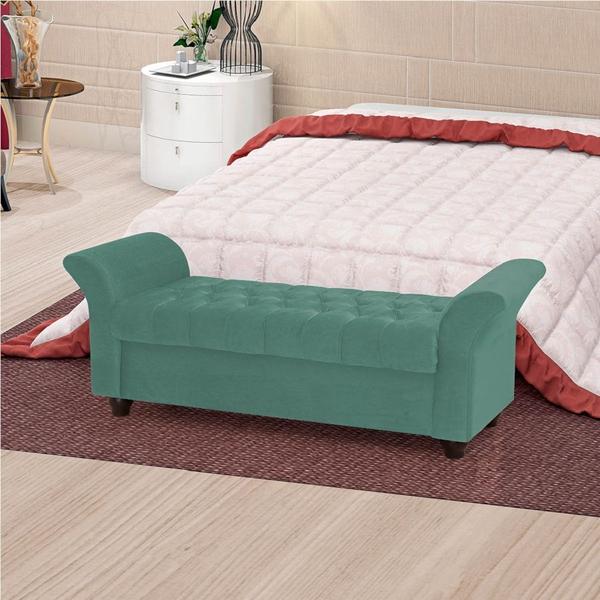 Imagem de Recamier Divã Morabe P04 140 cm Suede Turquesa TCA 946 - Amarena Móveis