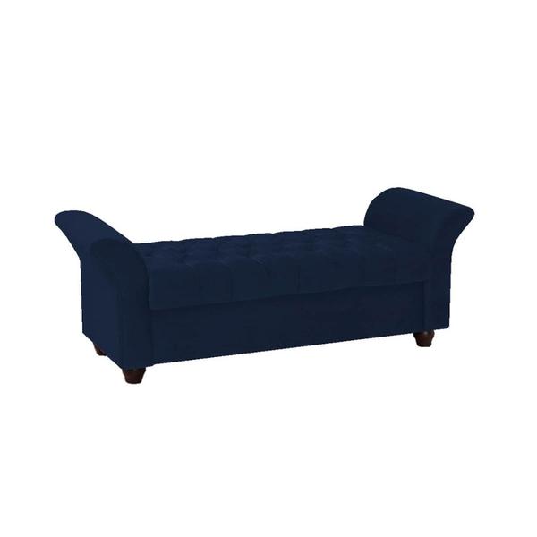 Imagem de Recamier Divã Morabe P04 195 cm Suede Azul Marinho TCA 948 - Amarena Móveis