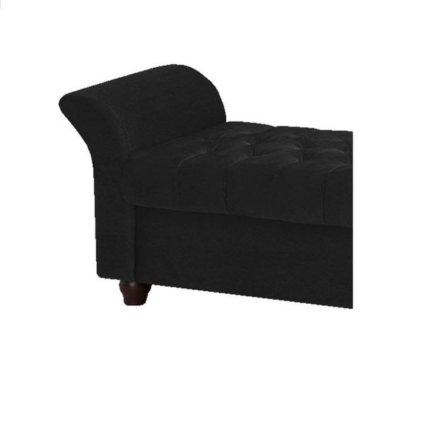 Imagem de Recamier Divã Morabe P04 195 cm Suede Preto TCA 944 - Amarena Móveis