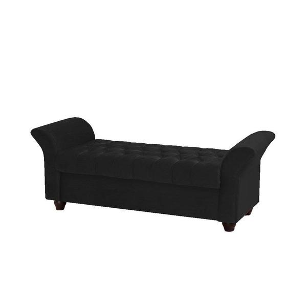 Imagem de Recamier Divã Morabe P04 195 cm Suede Preto TCA 944 - Amarena Móveis