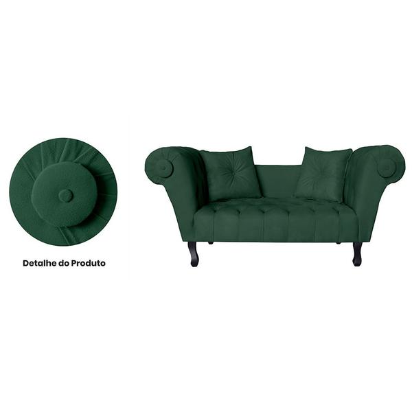 Imagem de Recamier Divã Namoradeira Dubai Capitonê Suede Verde - DS Estofados