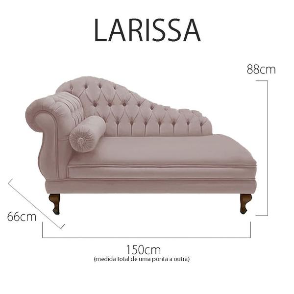 Imagem de Recamier Divã Namoradeira Larissa 150cm Direito de Quem Senta Suede Rose - DL DECOR