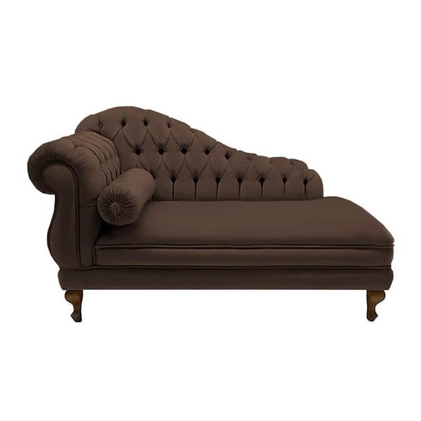 Imagem de Recamier Divã Namoradeira Larissa 150cm Suede Marrom - LM DECOR