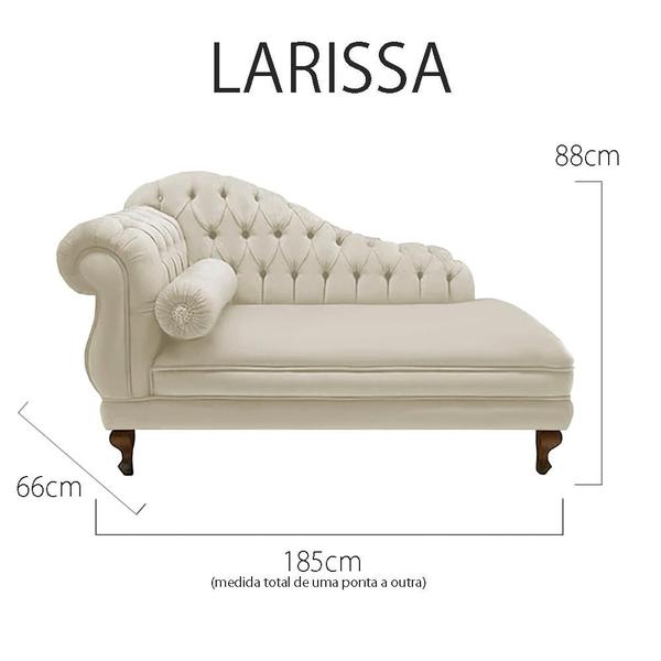 Imagem de Recamier Divã Namoradeira Larissa 185cm Direito de Quem Senta Suede Bege - DL DECOR