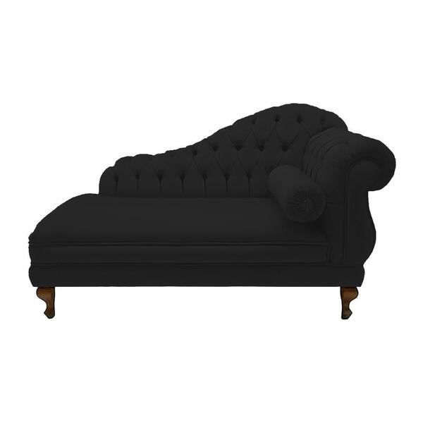 Imagem de Recamier Divã Namoradeira Larissa 185cm Esquerdo de Quem Senta Corano Preto - DL DECOR