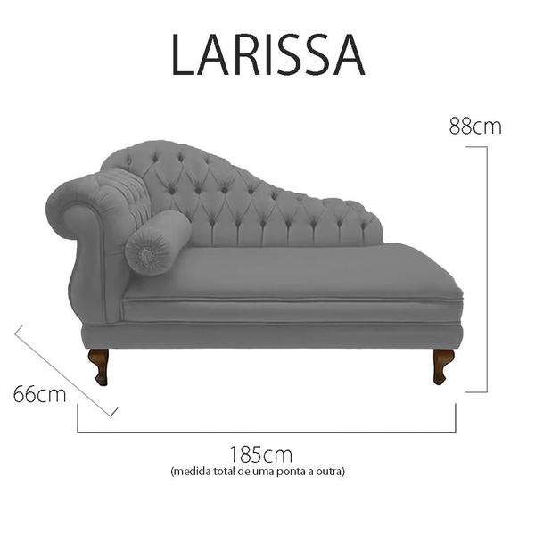 Imagem de Recamier Divã Namoradeira Larissa 185cm Esquerdo de Quem Senta Suede Cinza - INCASA DECOR