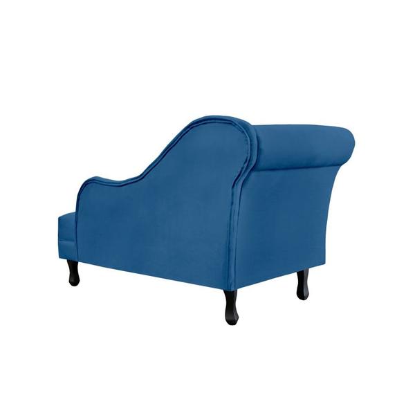 Imagem de Recamier Divã Namoradeira Olivia Suede Azul Marinho Vallisa Decor