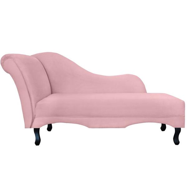 Imagem de Recamier Divã Namoradeira Olivia Suede Rose Vallisa Decor