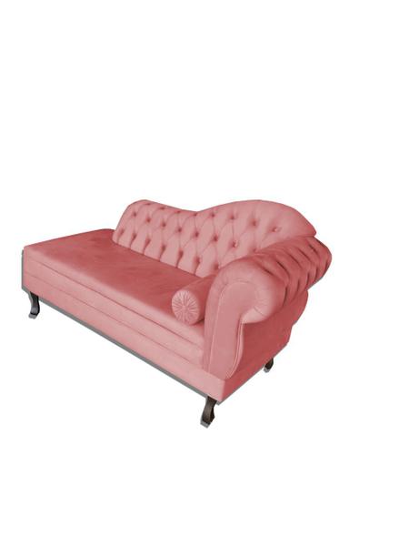 Imagem de Recamier Divã Namoradeira Sofá Psicologia Consultório Lado Direito Suede Rose 1,60 Cm - ANCHAR ESTOFADOS