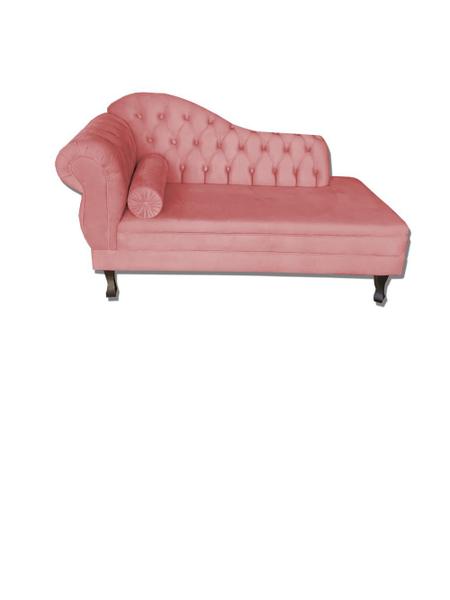 Imagem de Recamier Divã Namoradeira Sofá Psicologia Consultório Lado Esquerdo Suede Rose 1,60 Cm - ANCHAR ESTOFADOS