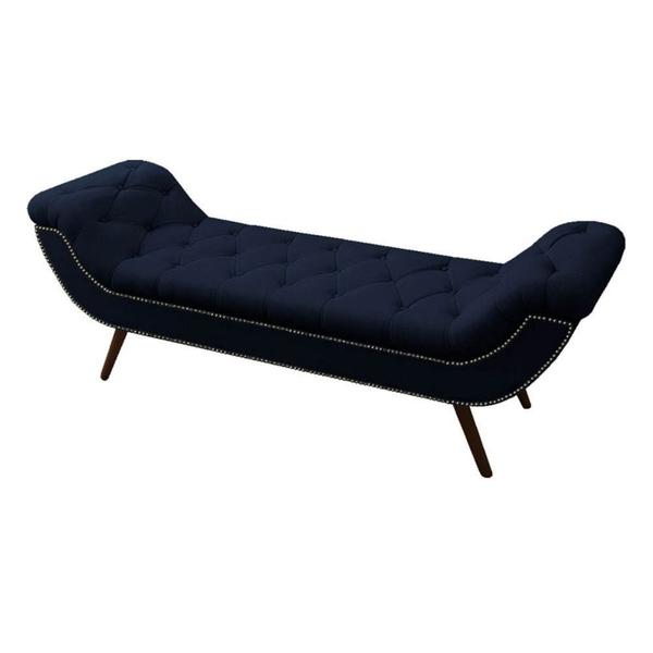 Imagem de Recamier Divã Odessa P04 140 cm Suede Azul Marinho TCA 948 - Amarena Móveis