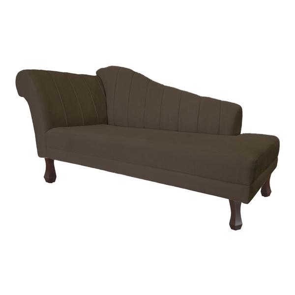 Imagem de Recamier Divã Para Sala Cecilia Pés Retro Tabaco 1.60cm Suede Marrom -  INCASA DECOR