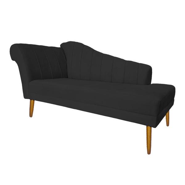 Imagem de Recamier Divã Pés Palito Para Sala Cecilia 1.60cm Corano Preto -  INCASA DECOR