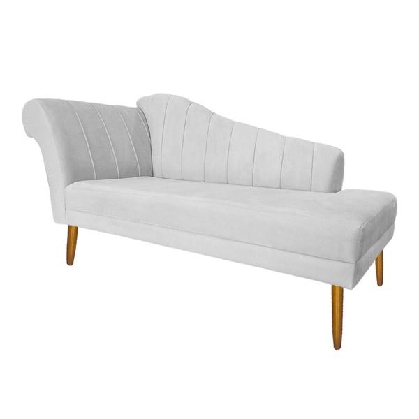 Imagem de Recamier Divã Pés Palito Para Sala Cecilia 1.60cm Suede Branco -  INCASA DECOR