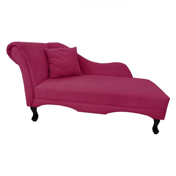 Imagem de Recamier Divã Sofá Estofado Direito De Quem Senta Olivia Corano Rosa Pink - MB Decor