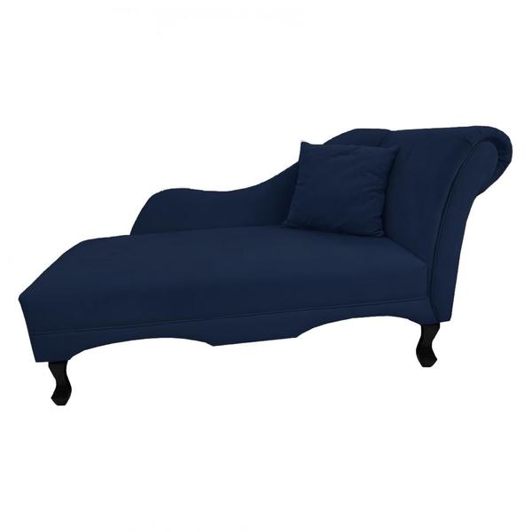 Imagem de Recamier Divã Sofá Olivia Psicologia Consultório Suede Azul Marinho - LM DECOR