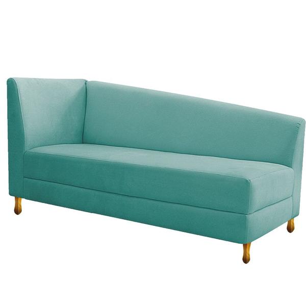 Imagem de Recamier Divã Valéria 140cm Lado Direito Suede Azul Tiffany- Amarena Móveis