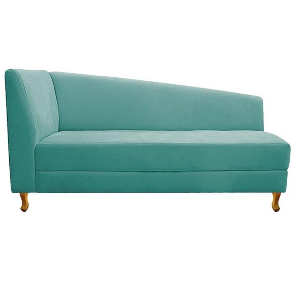 Imagem de Recamier Divã Valéria 140cm Lado Direito Suede Azul Tiffany- Amarena Móveis