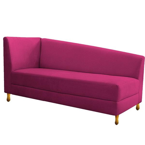 Imagem de Recamier Divã Valéria 140cm Lado Direito Suede Pink - Amarena Móveis