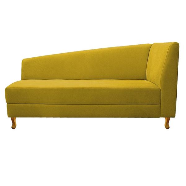 Imagem de Recamier Divã Valéria 140cm Lado Esquerdo Suede Amarelo - Amarena Móveis