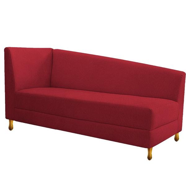 Imagem de Recamier Divã Valéria 160cm Lado Direito Suede Vermelho - Amarena Móveis