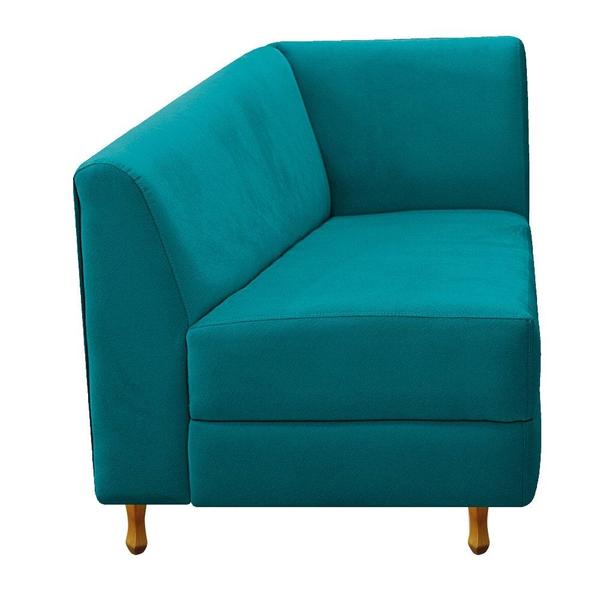 Imagem de Recamier Divã Valéria 160cm Lado Esquerdo Suede Azul Turquesa - Amarena Móveis