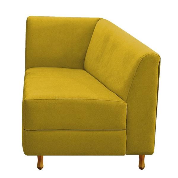 Imagem de Recamier Divã Valéria 185cm Lado Direito Suede Amarelo - Amarena Móveis