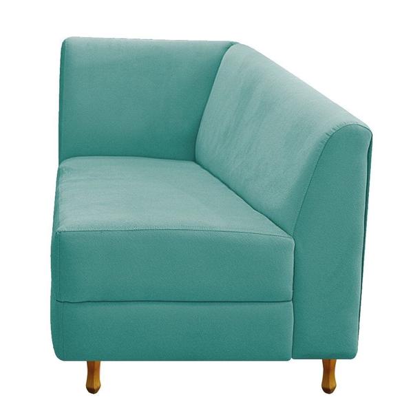 Imagem de Recamier Divã Valéria 185cm Lado Direito Suede Azul Tiffany - Amarena Móveis