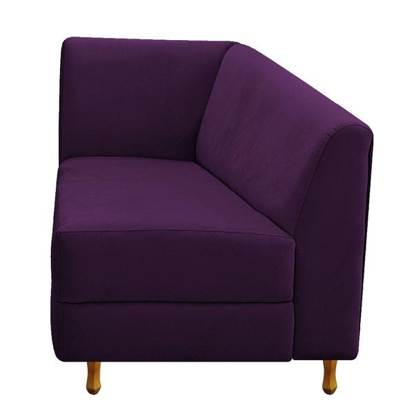 Imagem de Recamier Divã Valéria 185cm Lado Direito Suede Roxo - Amarena Móveis