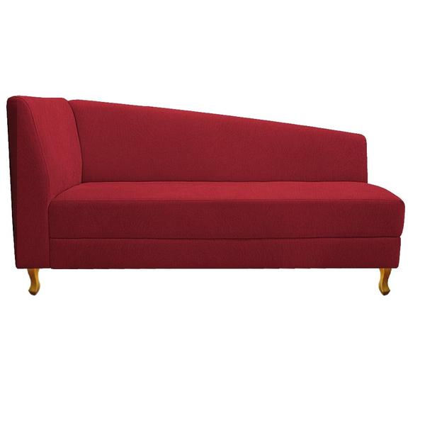 Imagem de Recamier Divã Valéria 185cm Lado Direito Suede Vermelho - Amarena Móveis