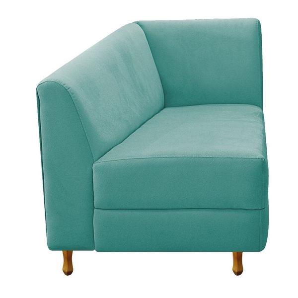 Imagem de Recamier Divã Valéria 185cm Lado Esquerdo Suede Azul Tiffany - Amarena Móveis