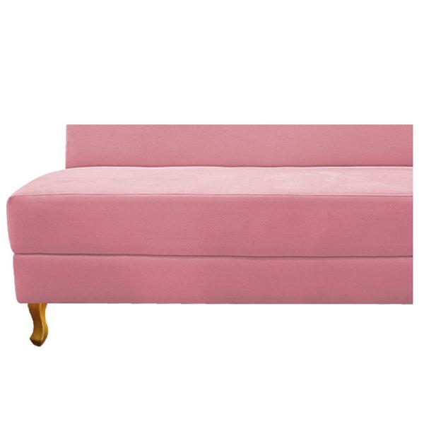 Imagem de Recamier Divã Valéria 185cm Lado Esquerdo Suede Rosa Bebê - Amarena Móveis