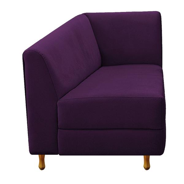 Imagem de Recamier Divã Valéria 185cm Lado Esquerdo Suede Roxo - Amarena Móveis