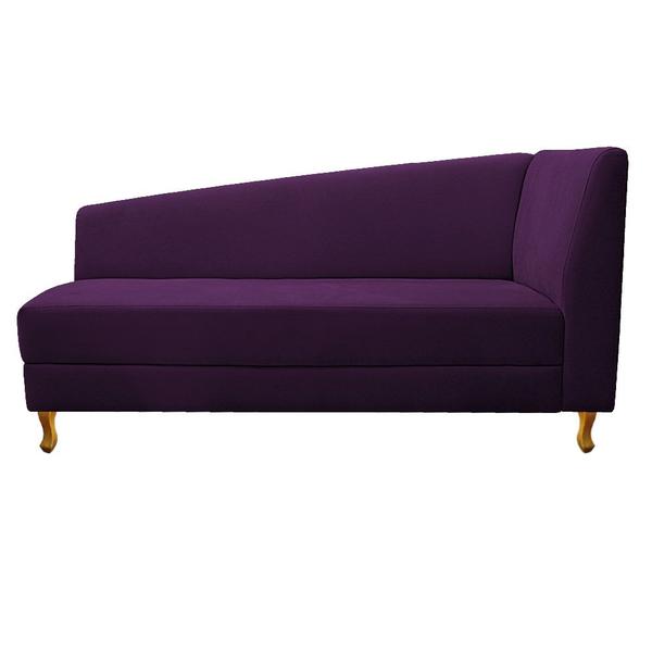 Imagem de Recamier Divã Valéria 185cm Lado Esquerdo Suede Roxo - Amarena Móveis